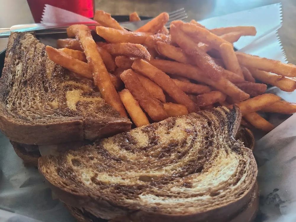 Patty Melt Burger with Fries